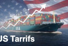 Cargo ship importing goods subject to US tariffs