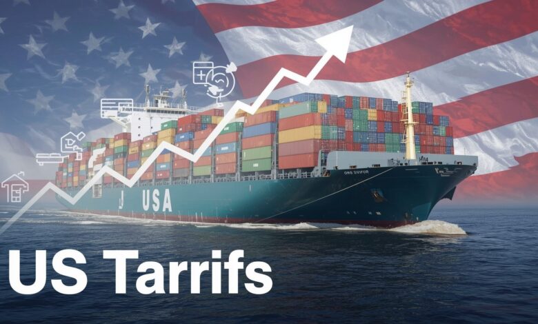 Cargo ship importing goods subject to US tariffs