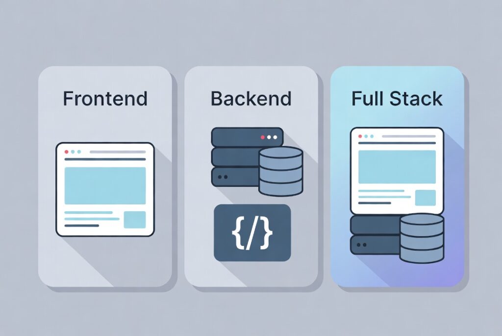 Frontend vs backend vs full stack web development